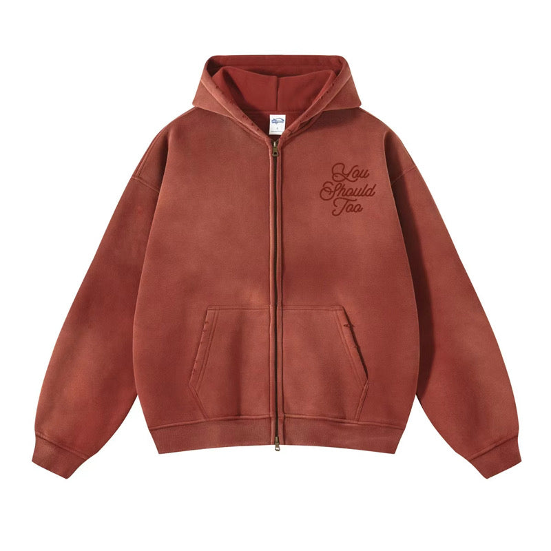 HOODIE UST BRICK WASH