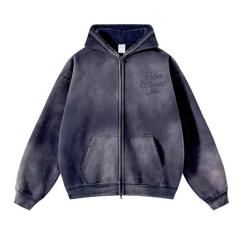 HOODIE UST INDIGO WASH