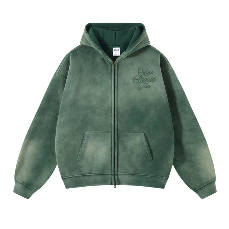 HOODIE UST GREEN WASH